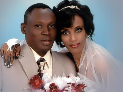Meriam Yehya Ibrahim with her husband, Daniel Wani at the time of their wedding. (PHOTO: Gabriel Wani/Facebook)