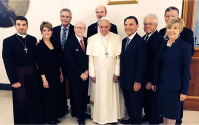 Pope Francis with evangelicals (PHOTO: Life Outreach).
