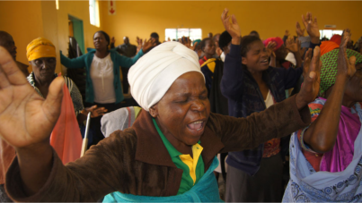 Men and women were overcome by the presence of God during the Saturday meetings.