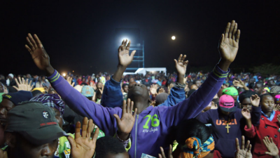 Total surrender...on day 2 of the recent Gospel crusade in Modjadji, Limpopo.