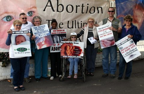 Pro-life protesters picketed in East London on Saturday, October 4.