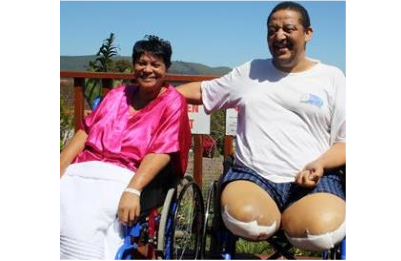 Maria and Rodney Lakay who lost their lower legs as a result of an accident at the Knysna leg of the Rogue Rally which they were watching. (PHOTO: Fran Kirsten)