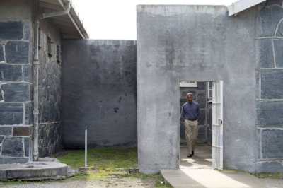US President Barrack Obama during a visit to the former Robben Island Prison on June 30, 2013. A group of young Christian leaders will spend four days on the Island from Thursday, December 4, seeking