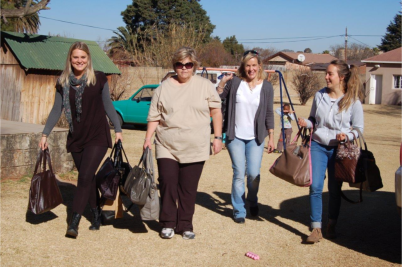 From the left, Aimee, Lee, Karen and Ash on a Bag Angels mission.