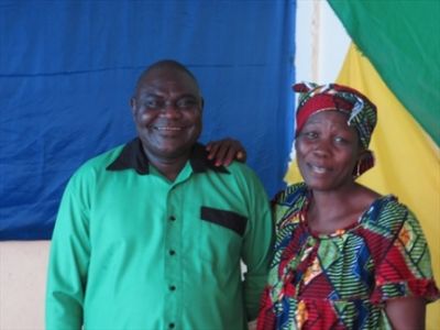 Rev. Nicolas Guérékoyamé Gbangou, President of Evangelical Alliance in CAR and his wife Priscilla in Feb. 2014.Gbangou is part of the negotiations aimed at obtaining the release of the two hostages.   Courtesy of Open Doors International