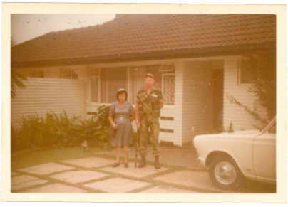 Debbie's parents in their police reservist uniforms in the old Rhodesia.