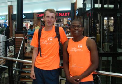 Niels Vandereyken (left) and Reggie Kiti, two of the 12 runners participating in the 1 400km "In the Long Run" from March 6 to 19.