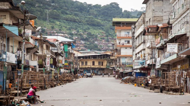 September 21, 2014: A few people are seen during a three-day lockdown to prevent the spread of the Ebola virus, in Freetown, Sierra Leone. (AP Photo/Michael Duff)