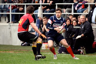  SHINING KNIGHT: Donavan van Vuuren surges down the touchline for Knights. Picture courtesy Doncaster Free Press 