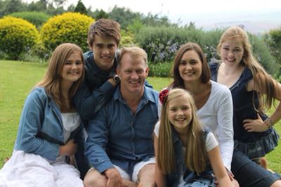 Clive Tedder (third from left) with his family.